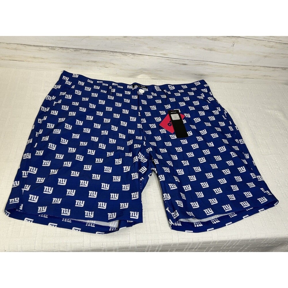 NWT! NEW YORK GIANTS NFL Allover Print Logo Hybrid Golf Shorts 2XL 40-42 Mens